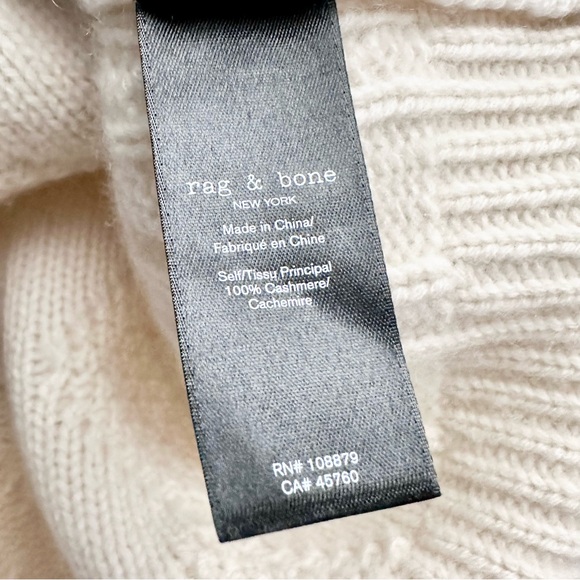 Rag Bone Pierce Cashmere Cable-Knit Sweater In Ivory Size Small
